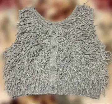 Discoat 프린지 장식 그레이 니트 베스트