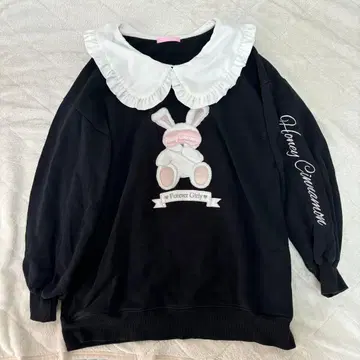 허니시나몬 맨투맨 트레이닝복 토끼 블랙