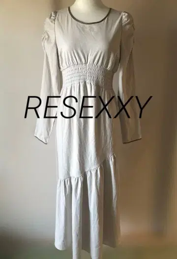 RESEXXY 인조 가죽 포인트 머메이드 롱 원피스