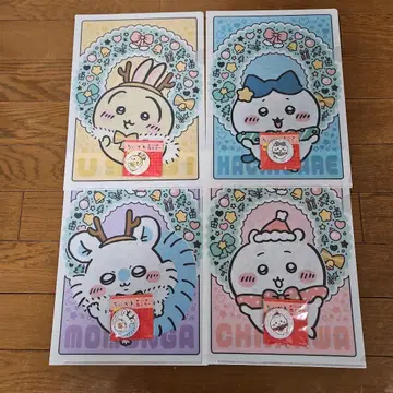 치이카와 (먼작귀) 클리어 파일 & 캔 거울 4종 세트 세븐일레븐