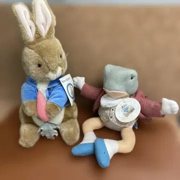 레어 희귀 eden 피터래빗 개구리 봉제 인형 2체 세트