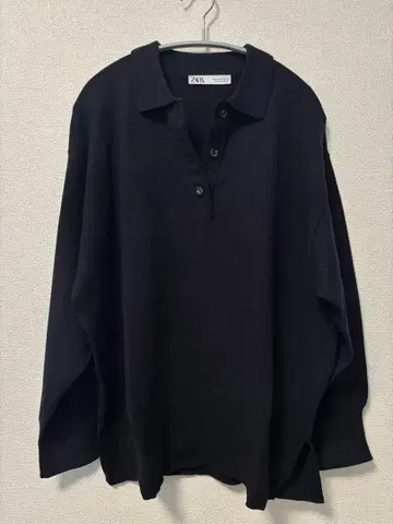 ZARA 폴로 니트 스웨터 네이비