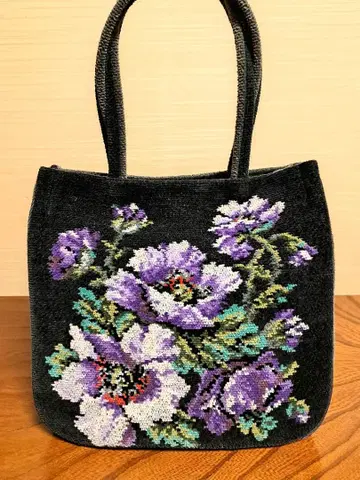 FEILER 페이 슈니르 직조 백 그레이 플라워