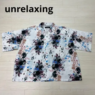 unrelaxing 릴랙싱 반팔 셔츠 올 패턴 꽃무늬