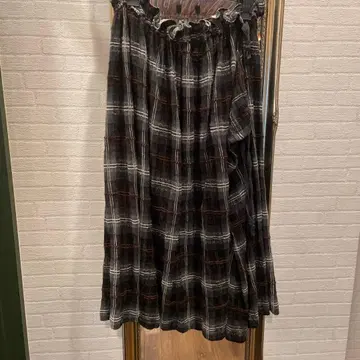 초 레어 Y,s 새상품급 체크 무늬 롱 스커트 프리 사이즈