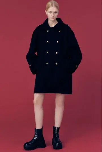 새상품급 THETOE Tiergarten Coat S 사이즈 네이비