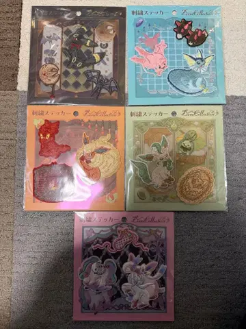 포켓몬 센터 한정판 부스터즈 자수 스티커 5종