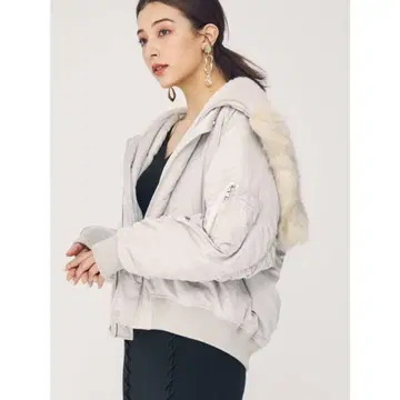 MERCURYDUO 머큐리 듀오 인조 모피 숏 블루종