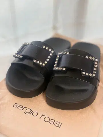 sergio rossi 블랙 샌들 35