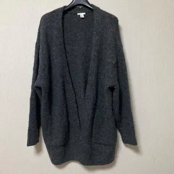 H&M 다크 그레이 오픈 프론트 가디건