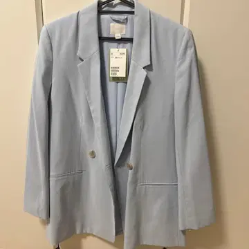 H&M 라이트 블루 더블 버튼 자켓