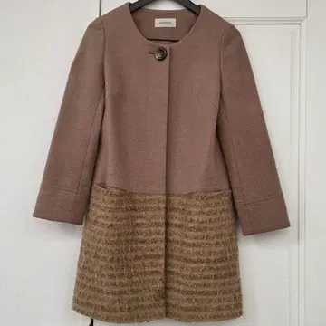 새상품급 심플리시떼 SIMPLICITE 카멜 노카라 코트