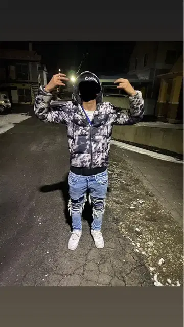 H&M 데미지 가공 스키니 데님 팬츠