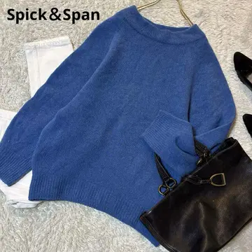 새상품급* 스픽앤스팬 보틀넥 돌먼 슬리브 니트 블루 루즈핏