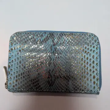 금색 동전 지갑 스카이블루 라메 입힌 외 포켓 포함