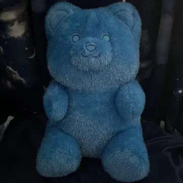 다이토 한정판 초 거대!! 곰 구미 반짝이는 봉제 인형 파랑 그레이프