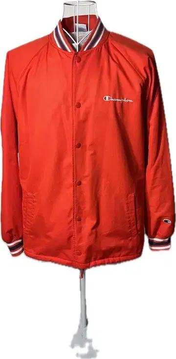 Champion 오렌지 바시티 자켓 L 사이즈 안감 플리스