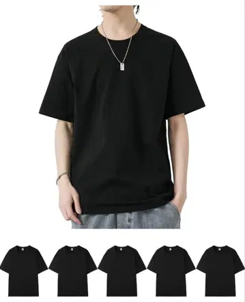 남성용 T셔츠 5세트 면 100% 항균 방취 속건성 반팔 크루넥