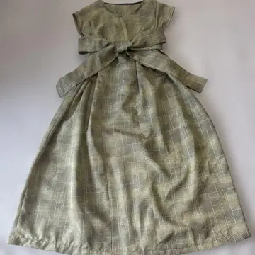 카슈쿨 원피스 기모노 리메이크 앤티크 레트로 꽃무늬 리본 포함