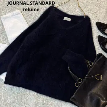 저널 스탠다드 레리움 울 니트 V넥 포근 네이비