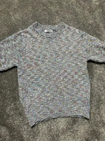 다색 니트 스웨터 반팔