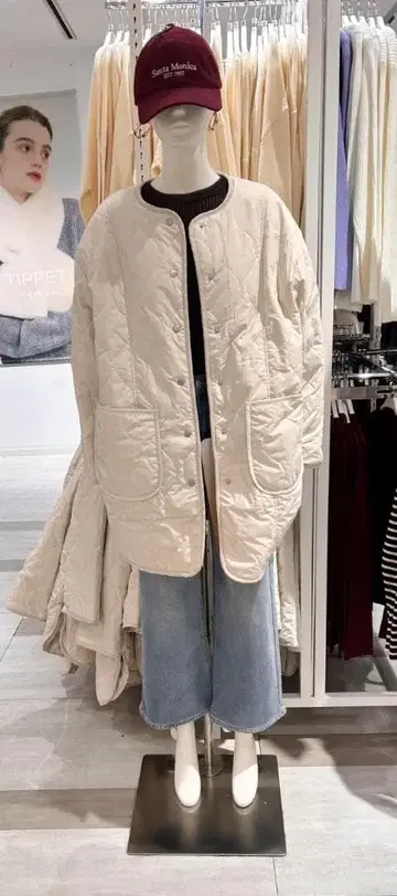 아이보리 2way 퀼팅 자켓