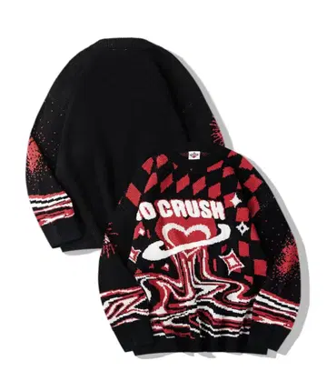 HOOK 레트로풍 멜티 하트 배색 니트 풀오버