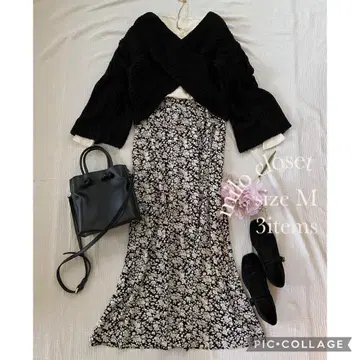 화사한 블랙 니트 세트 여성용 의류 묶음 판매 코디 세트업