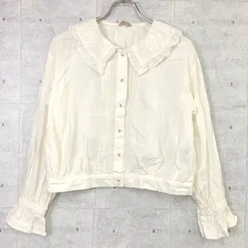 레트로 Samansa Mos2 구제 의류 꽃무늬  프릴 셔츠