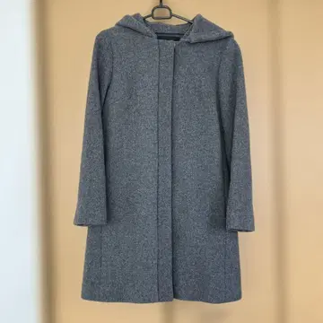 후드 부착 롱 코트 다크 그레이 9AR (후드 탈부착 가능)