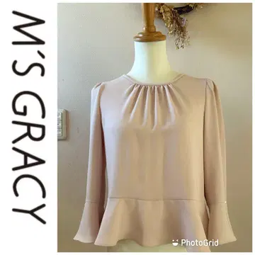 M'S GRACY 부드러운 핑크 플레어헴 긴팔 블라우스 사이즈 40