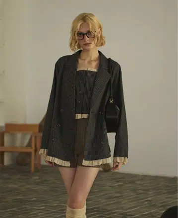 loin nuit 로완뉴이 프릴 레이어드 디자인 자켓