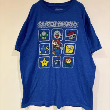 슈퍼 마리오 캐릭터 T셔츠 XL 사이즈 파랑 super MARIO