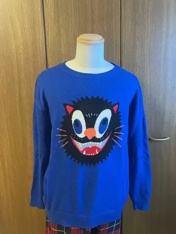 [ KIDILL ARCHIVES ] 검은 고양이 니트 스웨터 블루