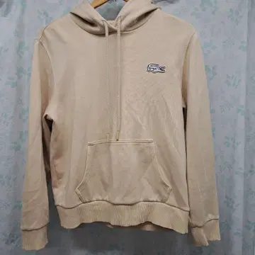Lacoste 베이지 후드 부착 후드티