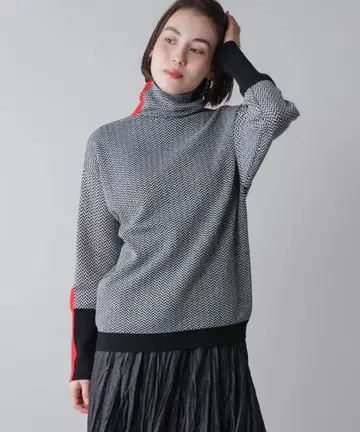 Bou Jeloud 헤링본 배색 니트