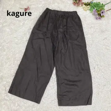 a1909 [ 카구레 ] 와이드 팬츠 린넨100% 브라운 허리밴딩 F