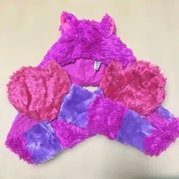 도쿄 디즈니 리조트 이상한 나라의 앨리스 체셔 고양이 후드 부착 머플러