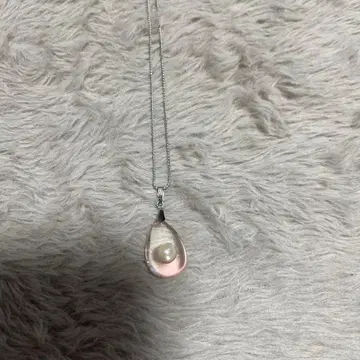 실버 925 눈물형 펄 목걸이 약 45cm