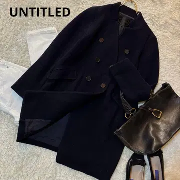 새상품급*UNTITLED 울 노카라 코쿤 코트 블랙 피코트