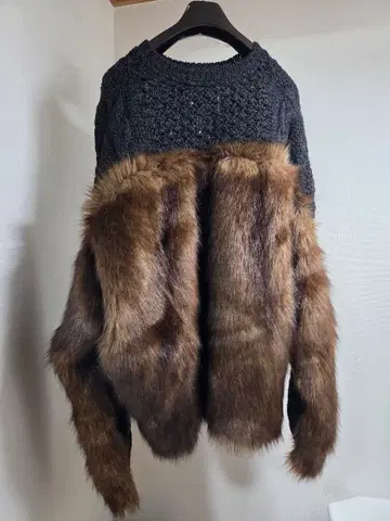 FACETASM 파세타즘 퍼 니트 니트 스웨터 블랙