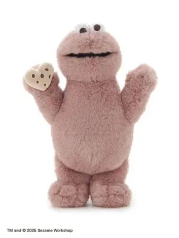 한정 컬러 더스티 핑크 쿠키 몬스터 봉제 인형 S 발렌타인