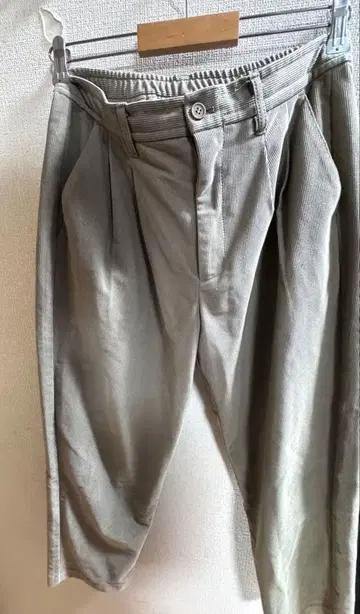 베이지 와이드 팬츠 폴리에스테르 100%