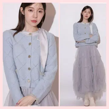 택 포함 새상품 Rirandture Ribbon Knit Jacket