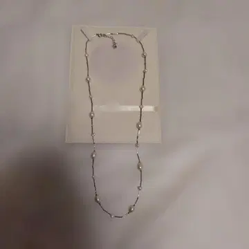 실버 펄 롱 목걸이