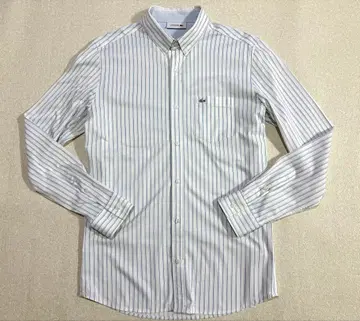 M 사이즈 LACOSTE 소프트 셔츠 화이트 스트라이프 버튼 다운