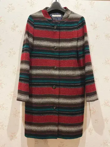 유나이티드 애로우즈 그린 레이블 릴랙싱 멀티 보더 롱 코트