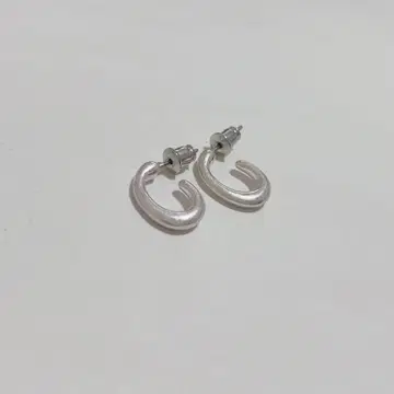 심플 후프형 실버 귀걸이