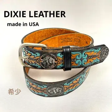 레어 USA제 DIXIE LEATHER 버팔로 콘초 벨트 38