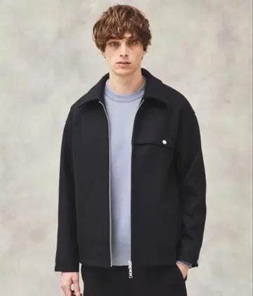 PUBLIC TOKYO 140s 멜톤 숏 지퍼 블루종 블랙 2